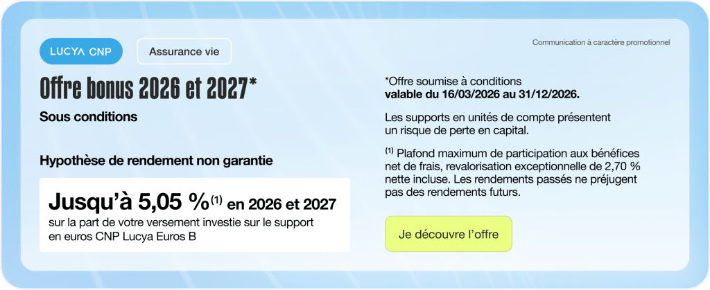 Bannière bonus Lucya CNP