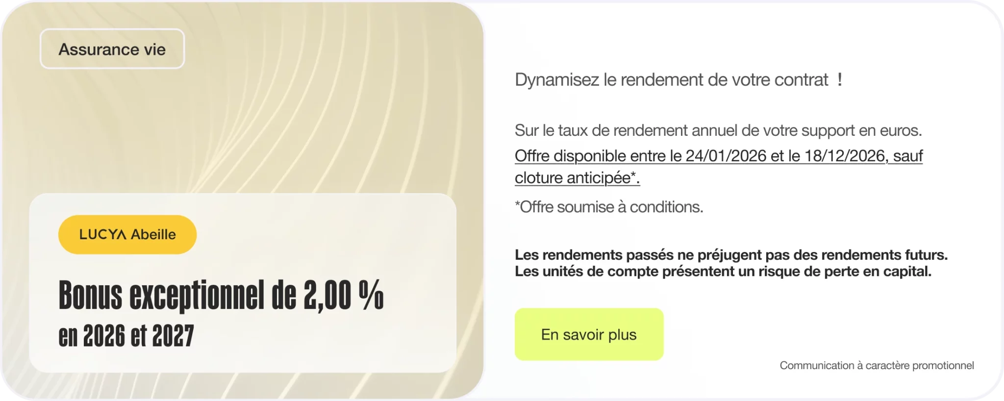 Bonus jusqu'à 2% sur Lucya Abeille
